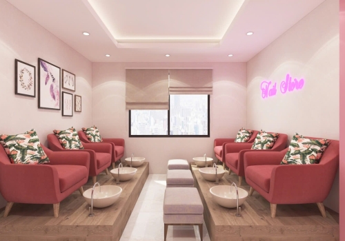 Thiết Kế Tiệm Nail & Makeup Tông Hồng Trẻ Trung | TTB Home