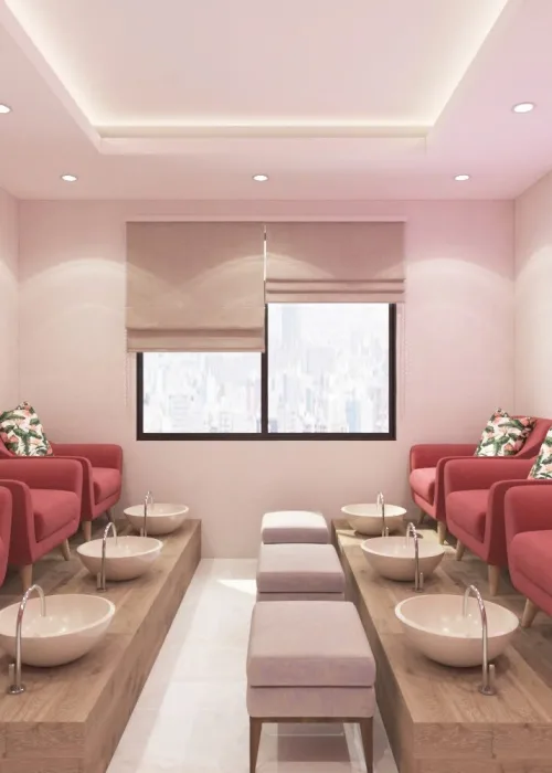 Thiết Kế Tiệm Nail &amp; Makeup Tông Hồng Trẻ Trung | TTB Home