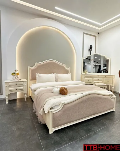 Giường bọc nệm cao cấp TTB08