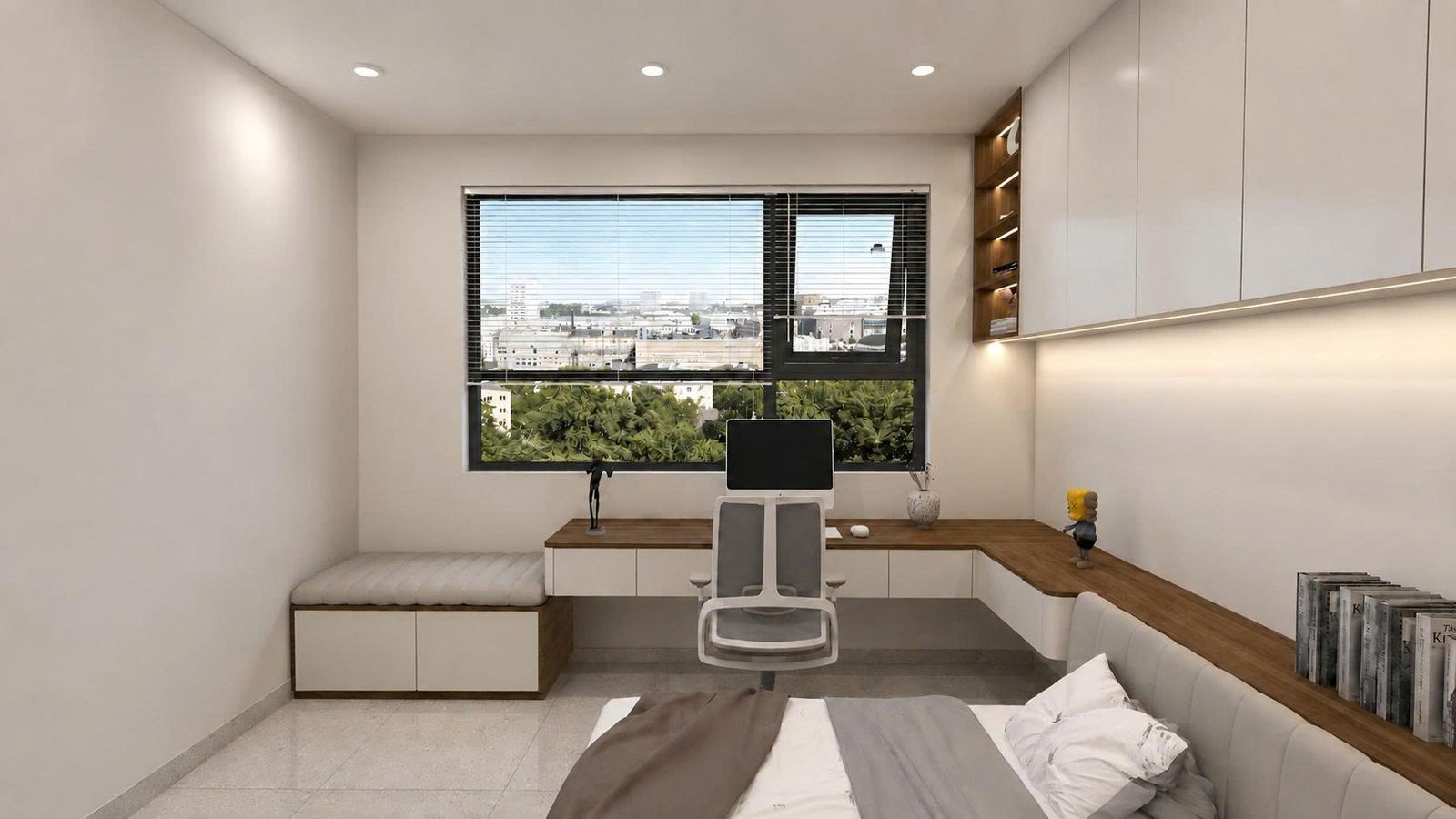 Góc làm việc phòng ngủ nhà phố Gò Vấp