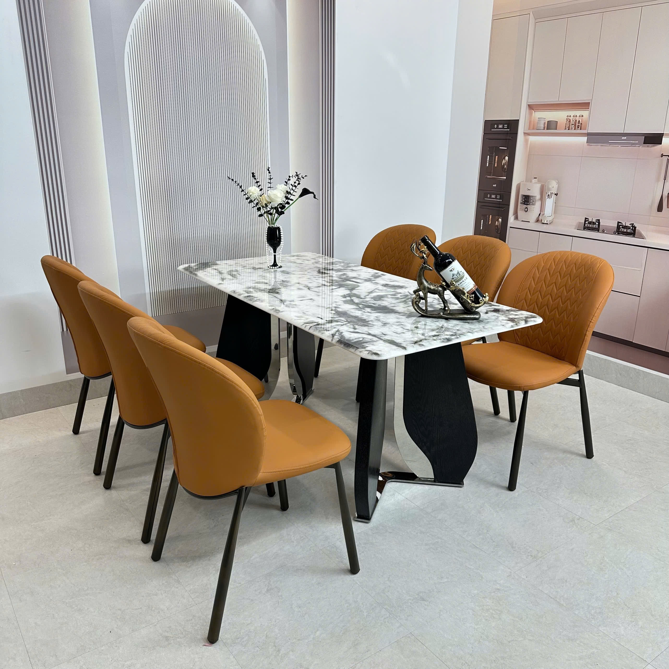 BÀN GHẾ BỌC DẠ CAO CẤP
MS17