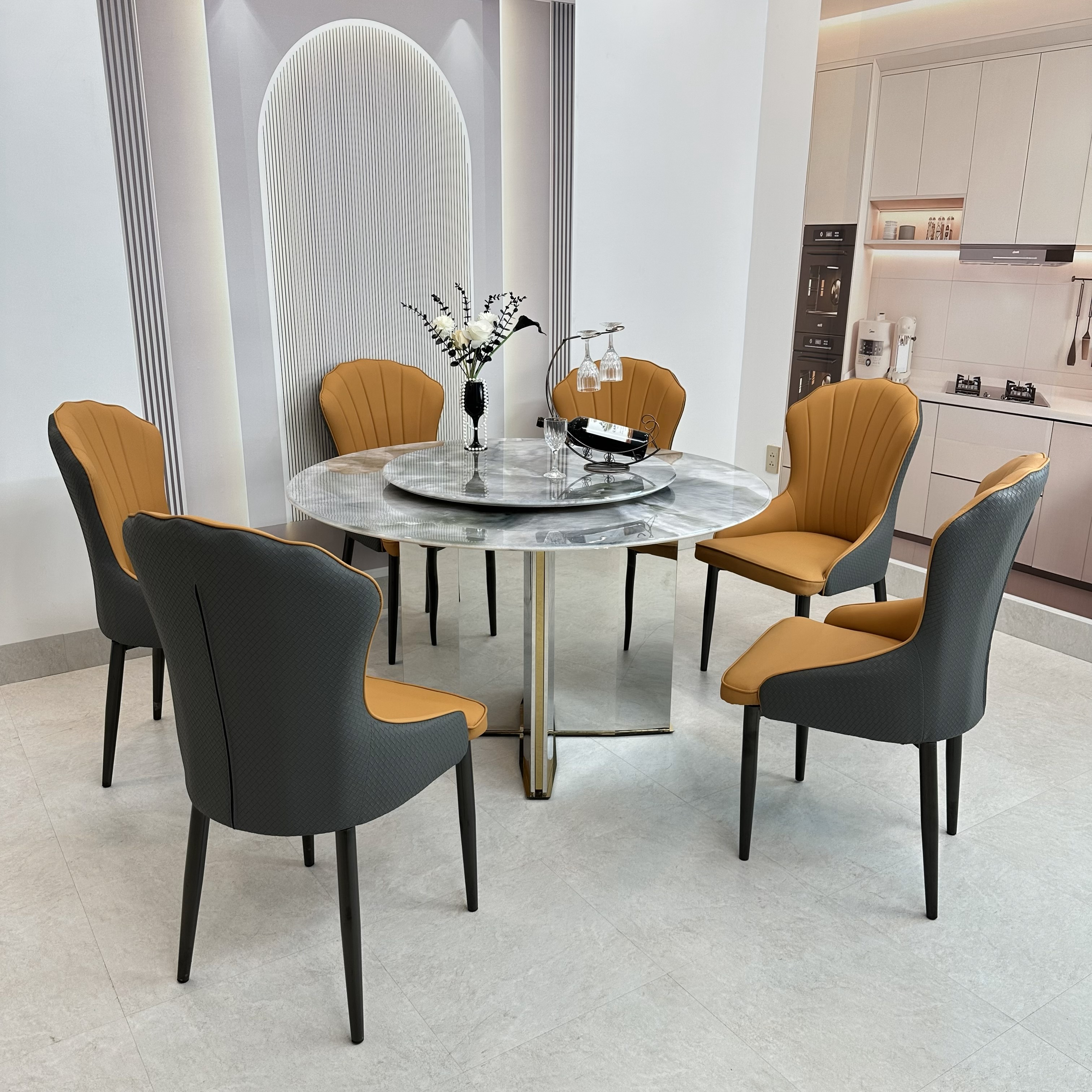 BÀN GHẾ BỌC DA CAO CẤP
MS19