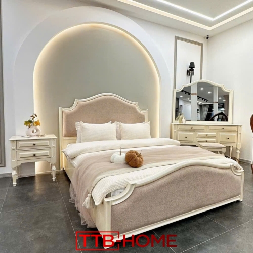 Giường bọc nệm cao cấp TTB08