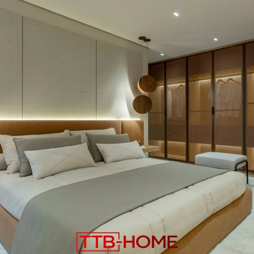 Giường bọc nệm cao cấp TTB25